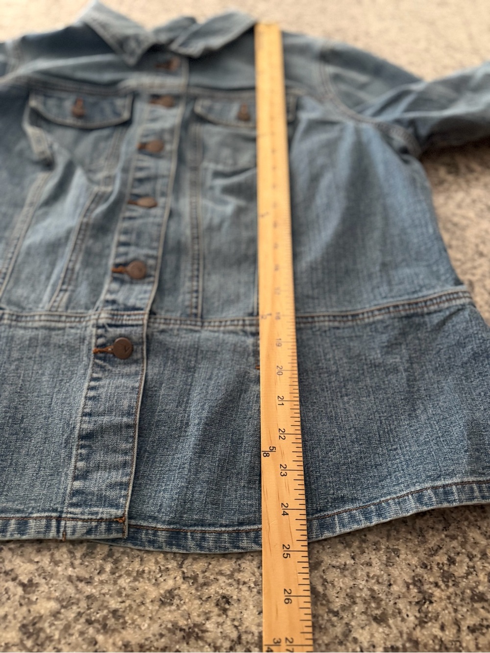 Venezia Jean Jacket Size 18/20 Medium Wash Plus Size Full Button Front Stretch - Picture 9 of 10